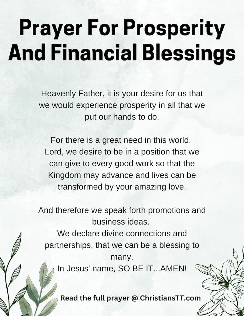 Prayer For Prosperity And Financial Blessings