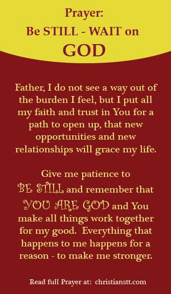 Be still, wait on God