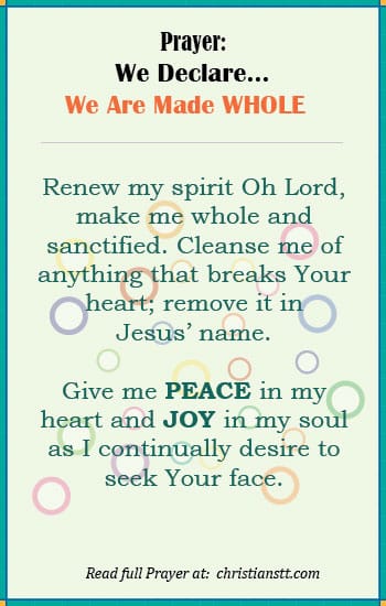 Prayer: We Declare we are made Whole