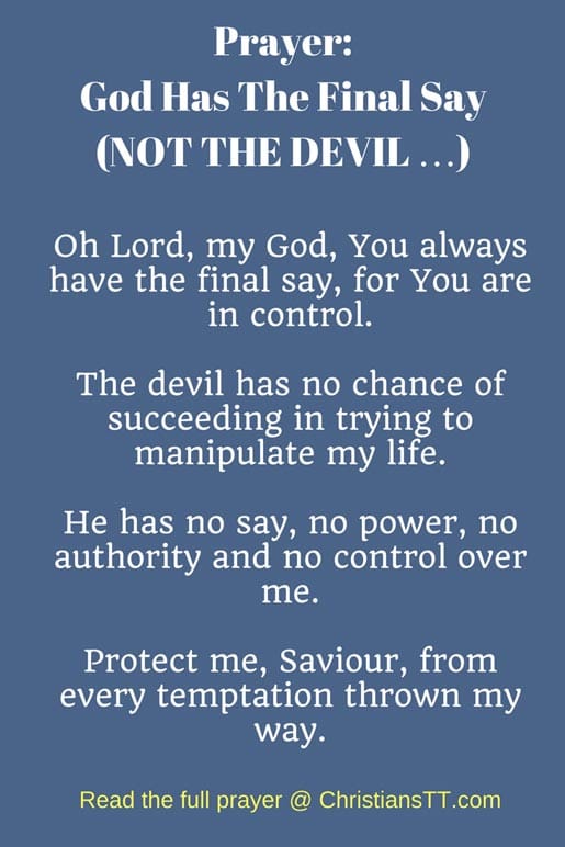 Prayer- God has the final say