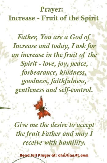 Prayer For Increase In The Fruit Of The Spirit Prayer For Increase In The Fruit Of The Spirit