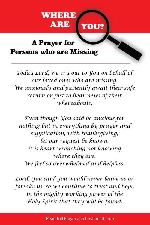 Prayer for missing persons