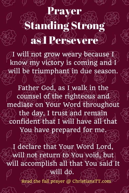 Prayer – Standing Strong as I Persevere