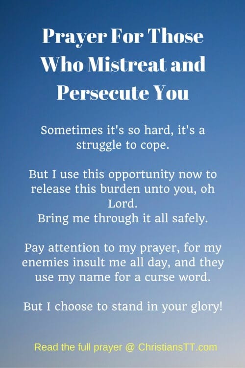 Prayer For Those Who Mistreat and Persecute You pin