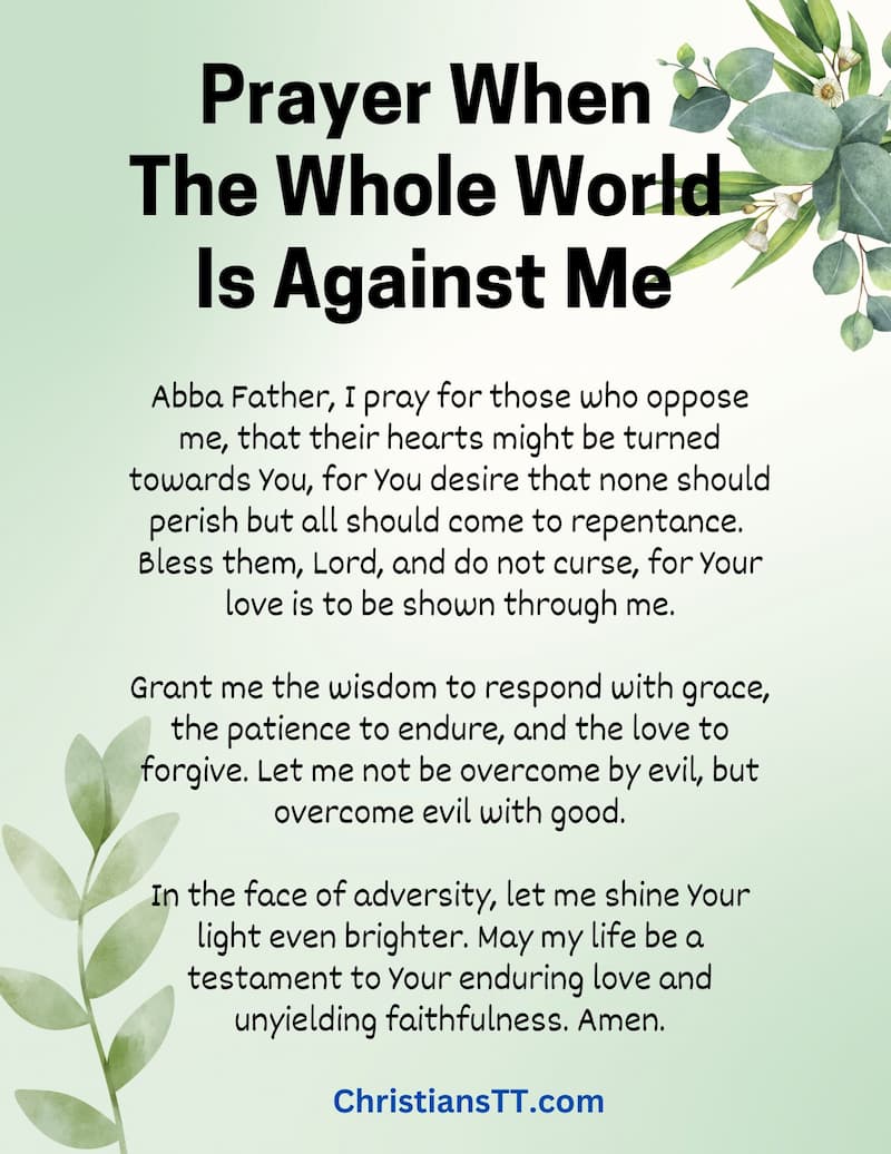 Prayer When
The Whole World
Is Against Me