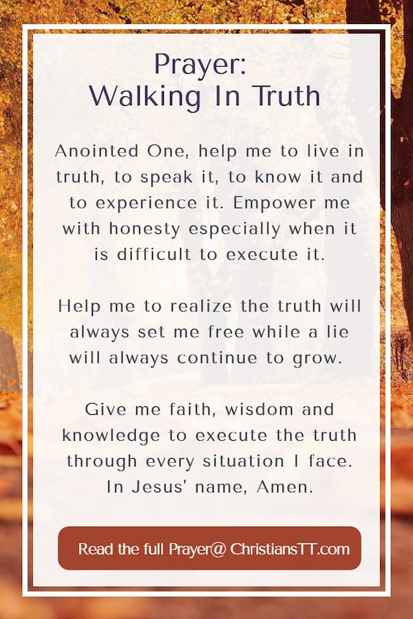 Prayer: 

Walking In Truth