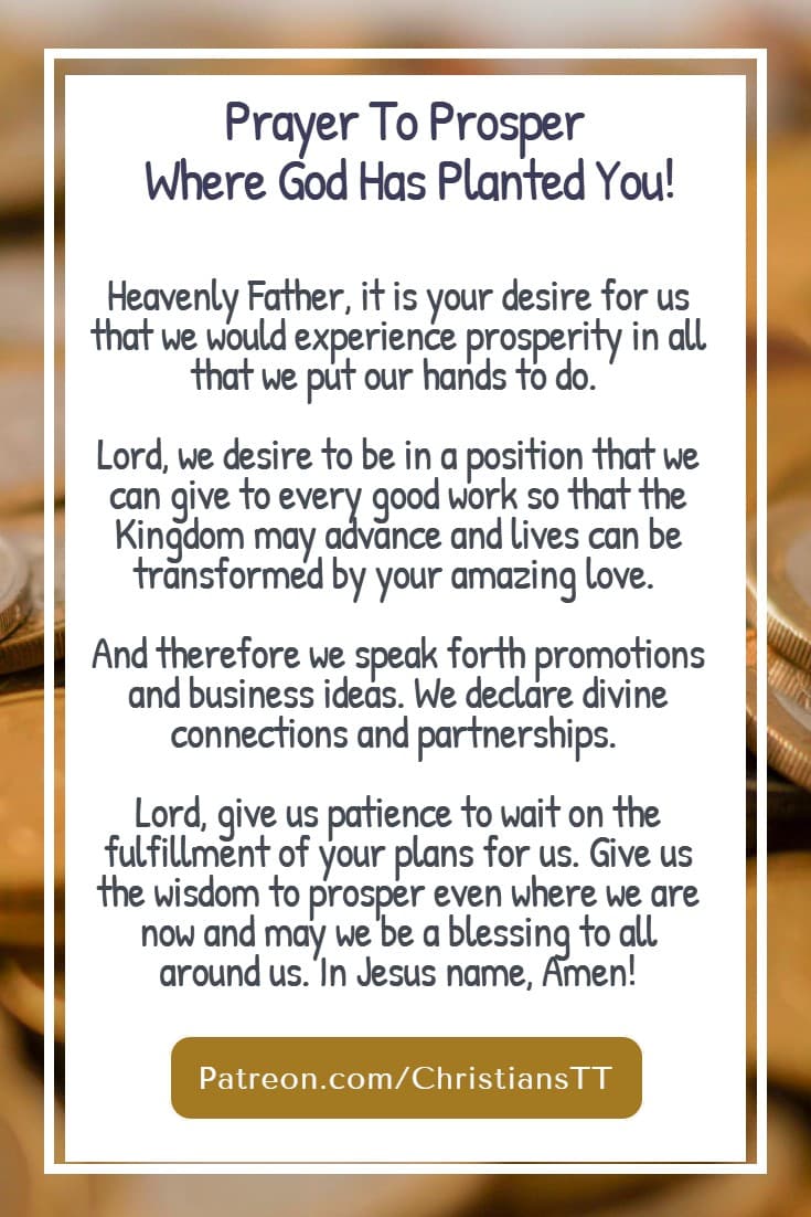 Prosper Where God Has Planted You!