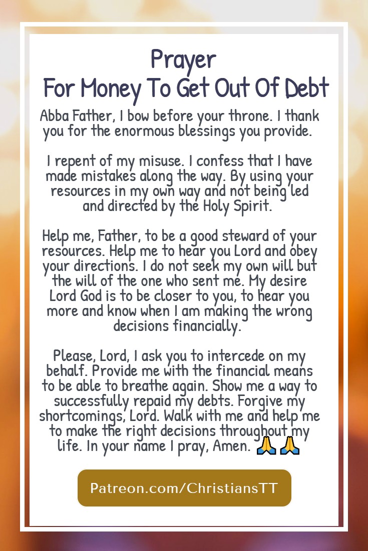 Prayer For Money To Get Out Of Debt