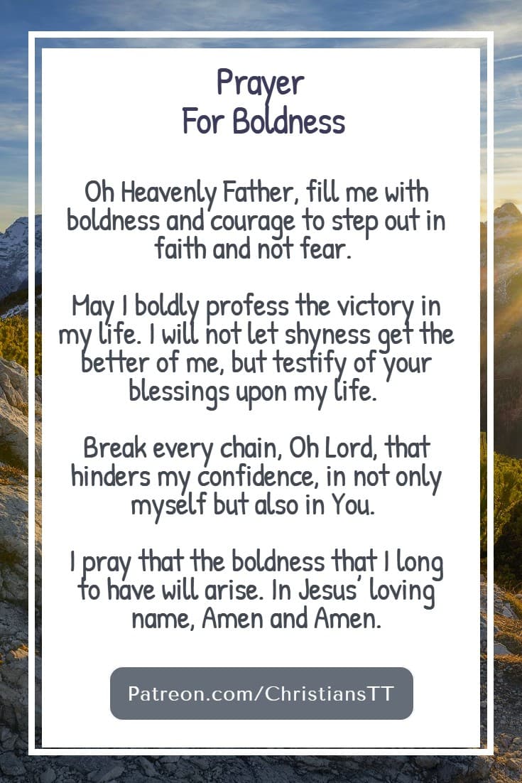 Prayer For Boldness