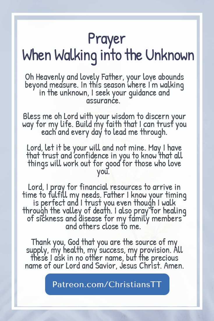 Prayer For Walking into the Unknown