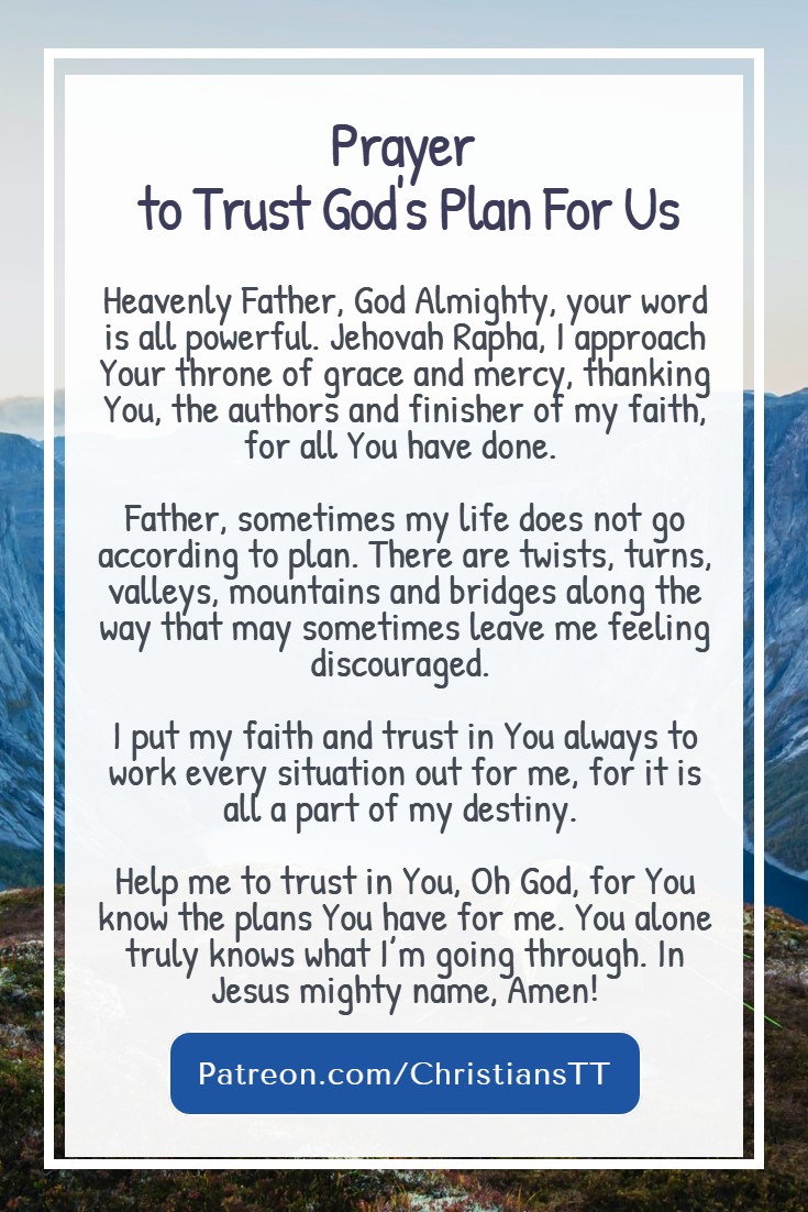 Prayer to Trust God’s Plan For Us