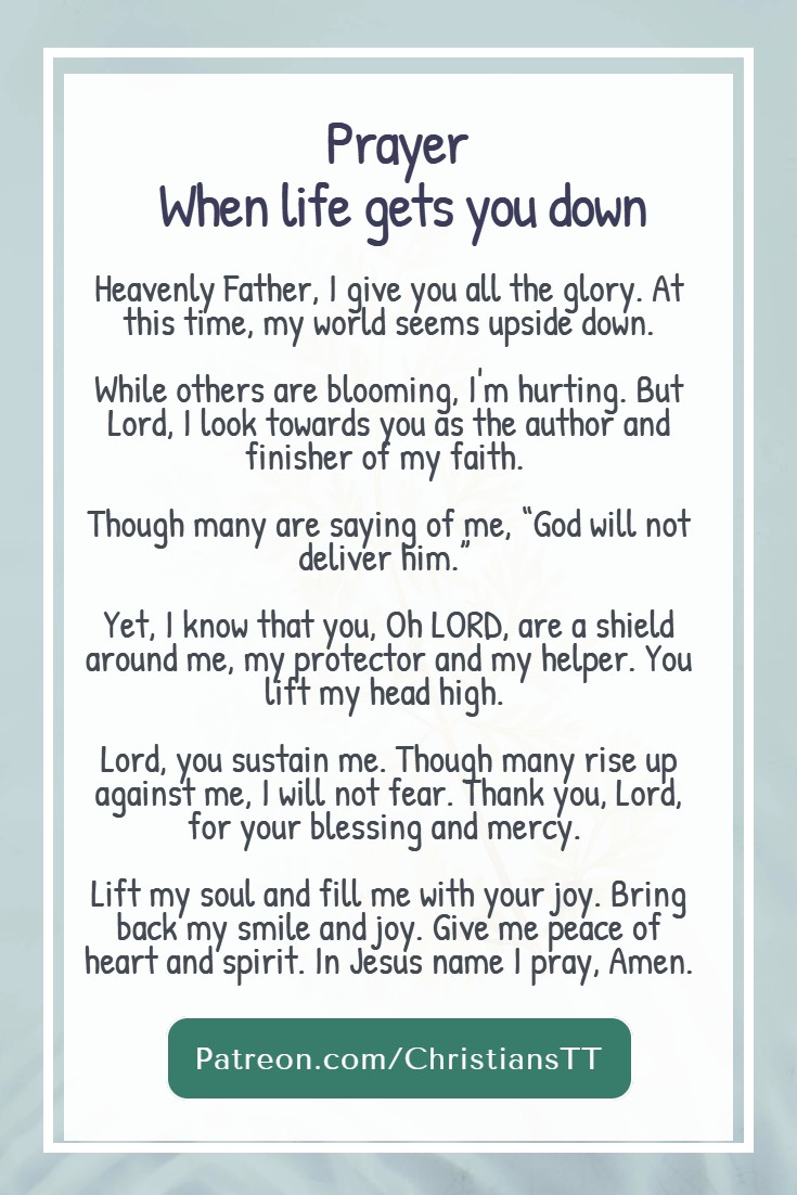 Prayer When life gets you down