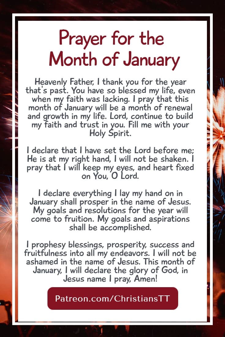 Prayer for the Month of January!