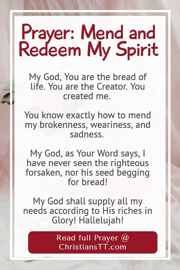 Prayer: Mend and Redeem Our Spirits