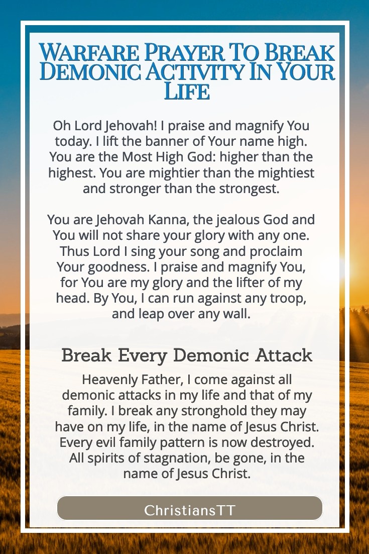 Pdf – Warfare Prayer To Break Demonic Activity In Your Life