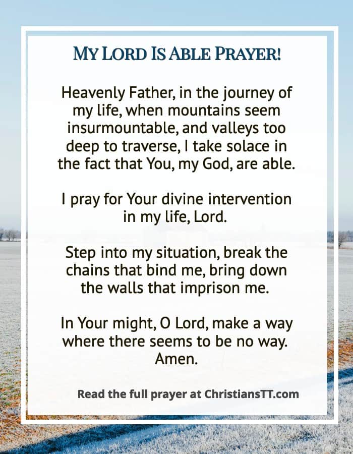 My Lord Is Able Prayer!