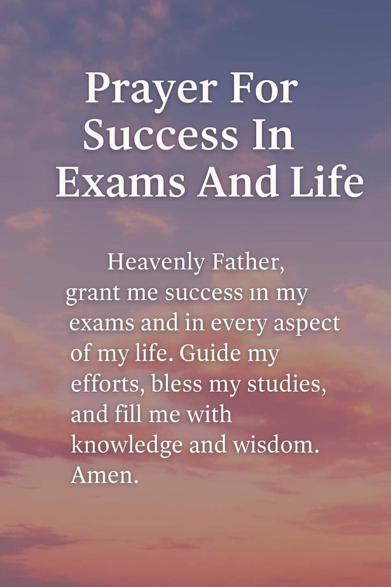 Prayer: For Success in Exams and Life